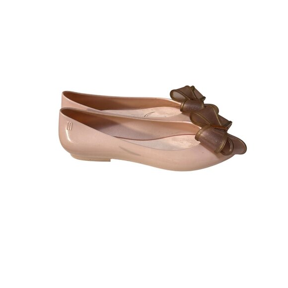 Melissa Pink Ballet Flats With Bow Womens 8 - Picture 3 of 7